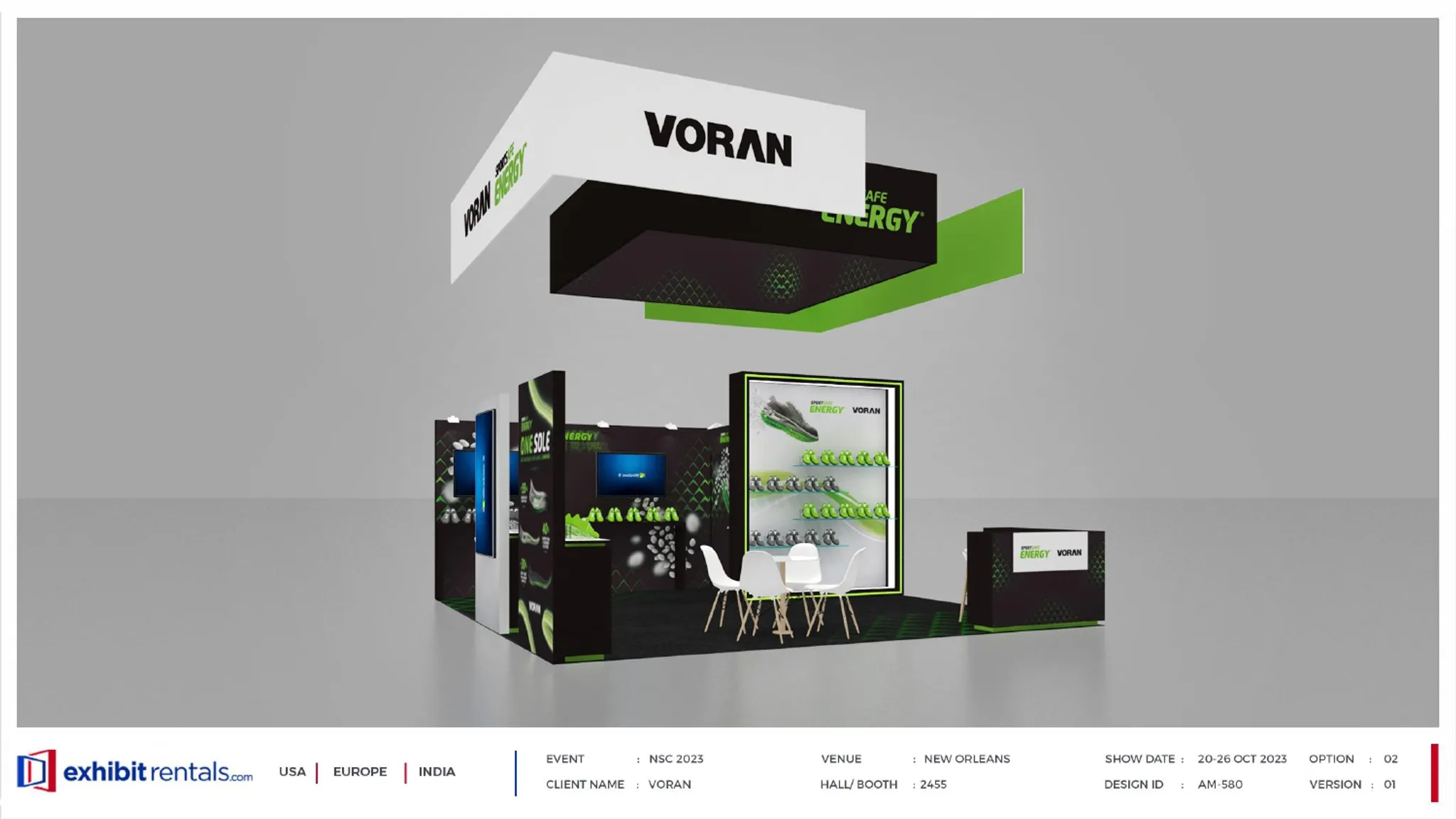 20x20 Peninsula booth design by Exhibit-Rentals